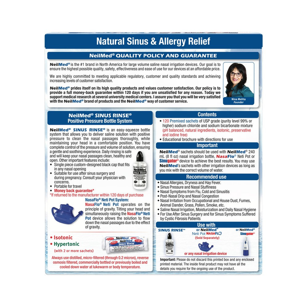 Sinus Rinse 120 Regular Premixed Packets