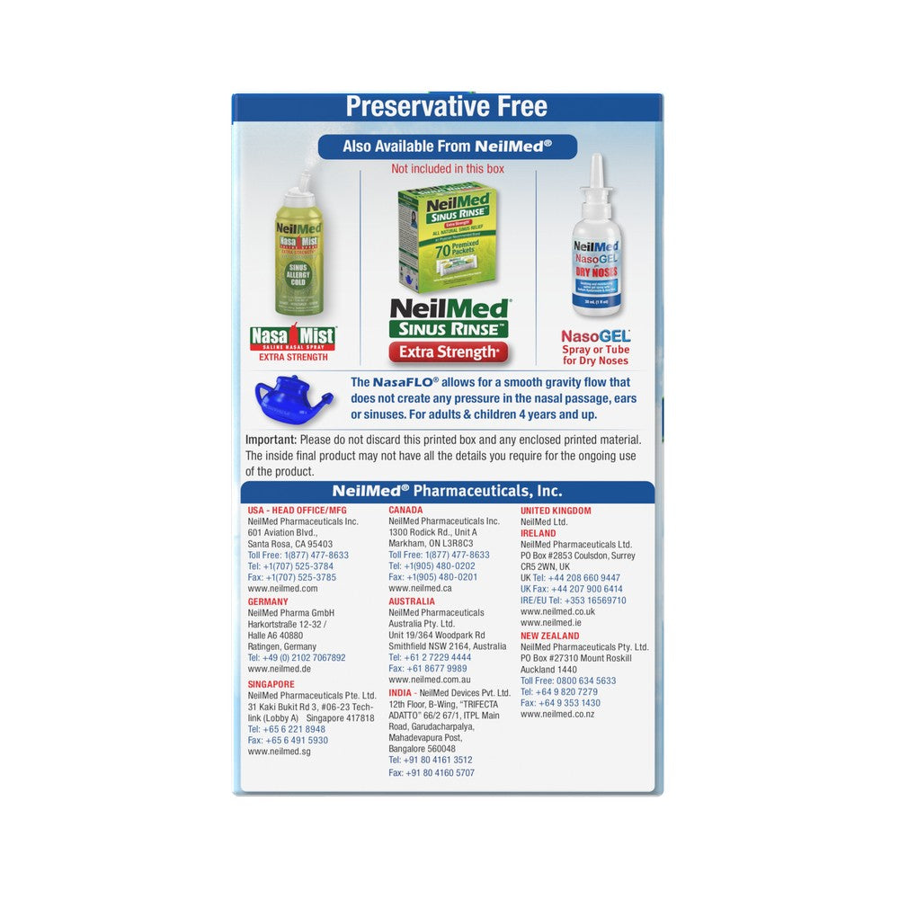 NasaFlo Neti Pot with 60 Packets