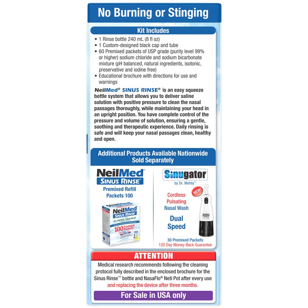 Sinus Rinse Kit with 60 Packets